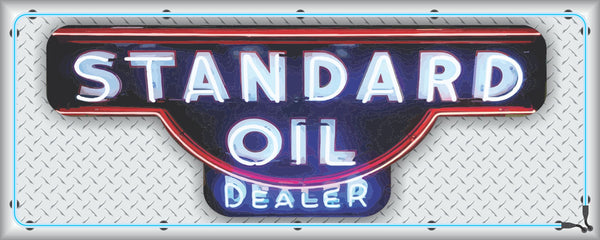STANDARD OIL Neon Effect Sign Printed Banner HORIZONTAL 5' x 2'