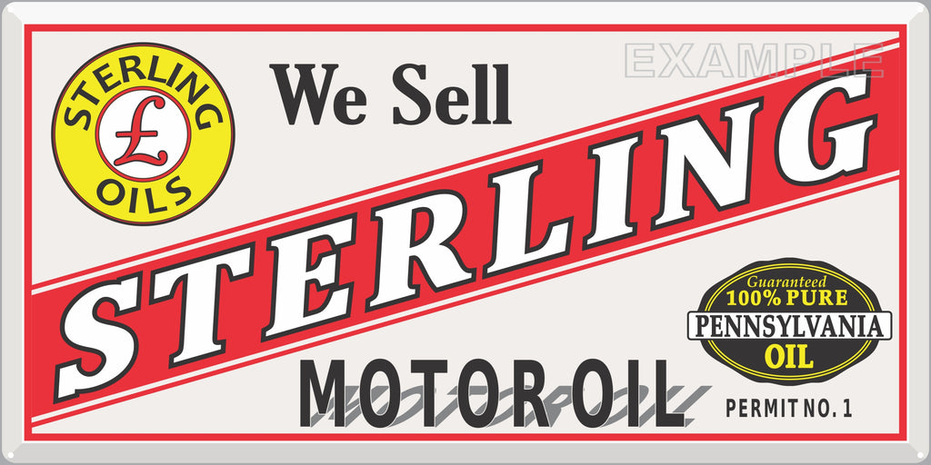 STERLING MOTOR OIL GAS STATION SERVICE OLD SIGN REMAKE ALUMINUM CLAD SIGN VARIOUS SIZES