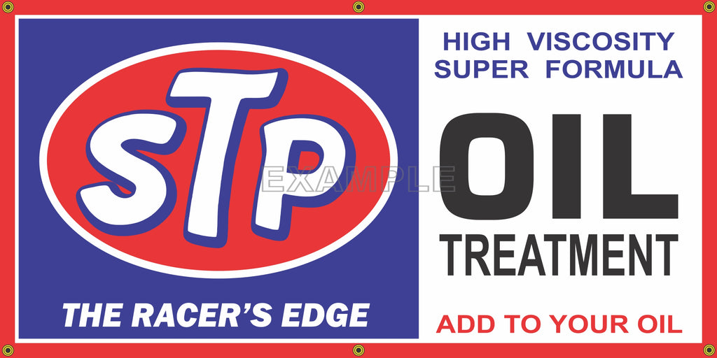 STP OIL TREATMENT RACING GAS STATION VINTAGE OLD SCHOOL SIGN REMAKE BANNER SIGN ART MURAL 2' X 4'/3' X 6'