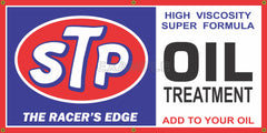 STP OIL TREATMENT RACING GAS STATION VINTAGE OLD SCHOOL SIGN REMAKE BANNER SIGN ART MURAL 2' X 4'/3' X 6'
