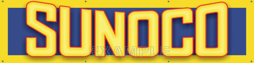 SUNOCO GAS SERVICE STATION MAIN LETTER SIGN REMAKE BANNER ART MURAL 24" x 96"