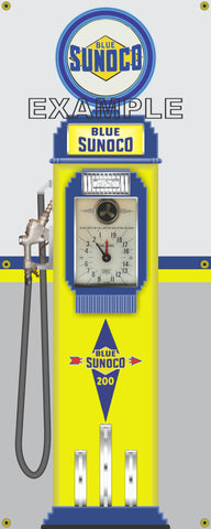SUNOCO VINTAGE GAS PUMP VERSIONS Sign Printed Banner VERTICAL 2' x 5' or 2' x 6'