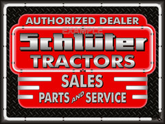 SCHLUTER TRACTORS DEALER STYLE SIGN SALES SERVICE PARTS TRACTOR REPAIR SHOP REMAKE BANNER 3' X 4'
