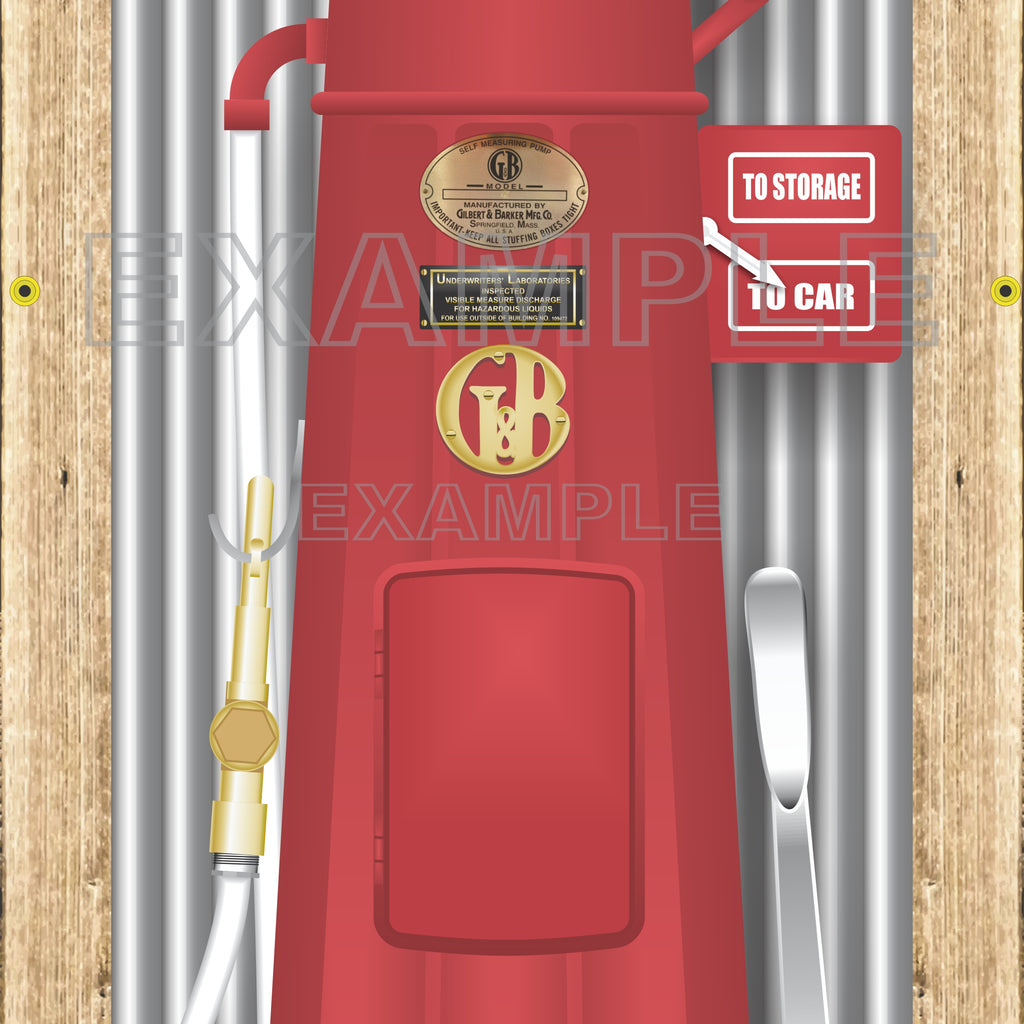 TEXACO GAS STATION OLD VISIBLE GAS PUMP RUSTIC PRINTED BANNER MURAL AR ...