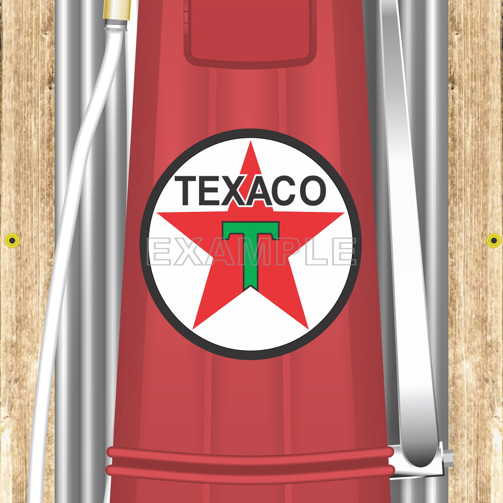 TEXACO GAS STATION OLD VISIBLE GAS PUMP RUSTIC PRINTED BANNER MURAL AR ...