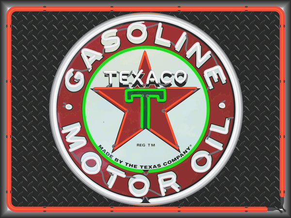 TEXACO 30'S LOGO Neon Effect Sign Printed Banner 4' x 3'