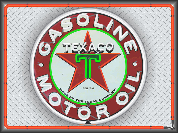 TEXACO 30'S LOGO Neon Effect Sign Printed Banner 4' x 3'