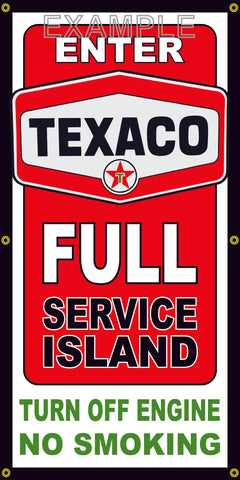 TEXACO FULL SERVICE ISLAND VINTAGE OLD SCHOOL SIGN REMAKE BANNER SIGN ART MURAL 2' X 4'/3' X 6'