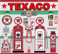 TEXACO OLD GAS PUMP STATION SCENE WALL MURAL SIGN BANNER GARAGE ART 96" W X 90"H