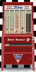 TOM'S TOASTED PEANUTS SNACK VENDING MACHINE MURAL Printed Banner XXL 3' x 6'