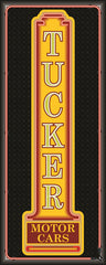 TUCKER MOTOR CARS Neon Effect Sign Printed Banner VERTICAL 2' x 5'