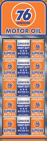 UNION 76 GAS STATION OIL CAN RACK DISPLAY PRINTED BANNER SIGN MURAL ART 20" x 60"