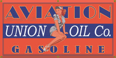 UNION AVIATION GASOLINE OIL COMPANY AIRCRAFT AIRPLANES GAS STATION VINTAGE OLD SCHOOL SIGN REMAKE BANNER SIGN ART MURAL 2' X 4'/3' X 6'/4' X 8'