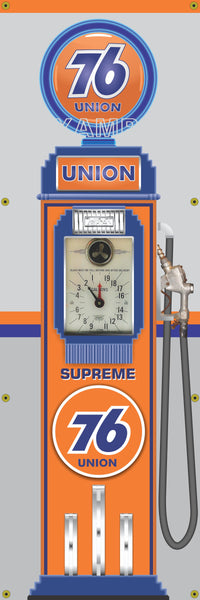 UNION 76 GASOLINE CLOCK FACE GAS PUMPS GAS STATION DISPLAY PRINTED BANNER 2' x 6' SINGLES OR SET