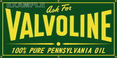 VALVOLINE MOTOR OIL DEALER VINTAGE OLD SCHOOL SIGN REMAKE BANNER SIGN ART MURAL 2' X 4'/3' X 6'