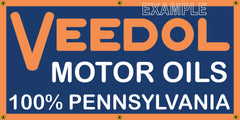 VEEDOL MOTOR OIL VINTAGE OLD SCHOOL SIGN REMAKE BANNER SIGN ART MURAL 2' X 4'/3' X 6'