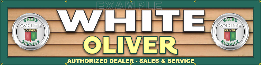 WHITE OLIVER TRACTOR DEALER LETTER SIGN REMAKE LARGE BANNER MURAL 24" x 96"
