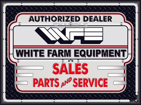 WHITE FARM EQUIPMENT TRACTORS DEALER STYLE SIGN SALES SERVICE PARTS TRACTOR REPAIR SHOP REMAKE BANNER 3' X 4'