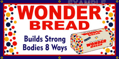WONDER BREAD GROCERY GENERAL STORE VINTAGE OLD SCHOOL SIGN REMAKE BANNER SIGN ART MURAL 2' X 4'/3' X 6'